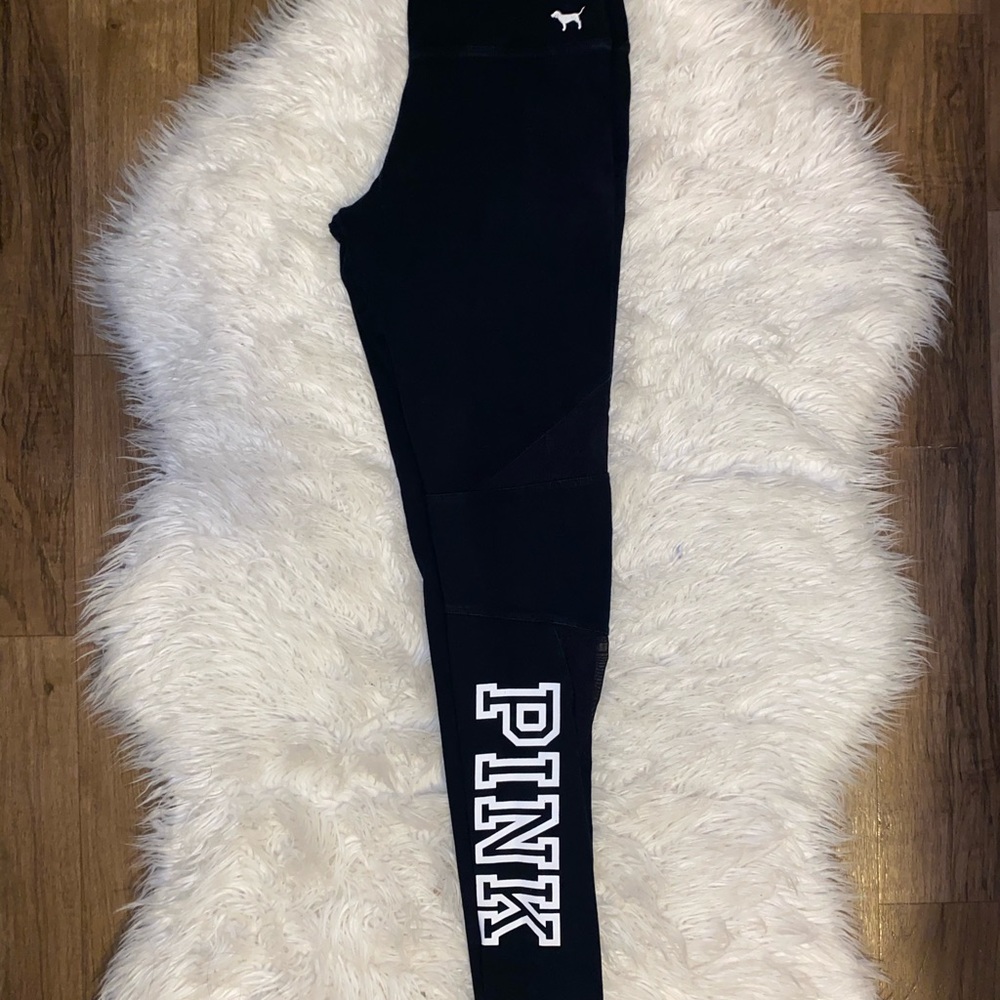 Victoria Secret Pink black/sheer workout leggings